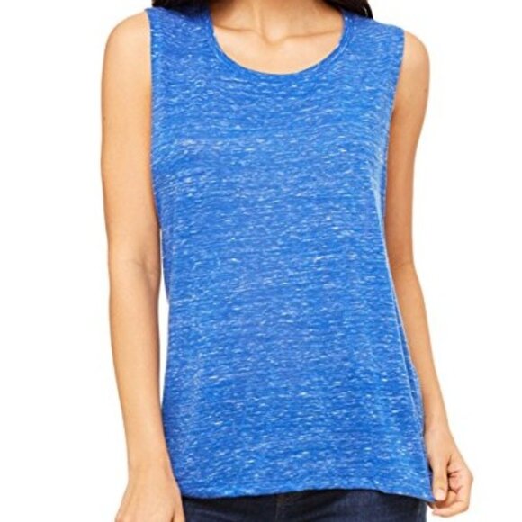 Bella Canvas Heather Blue Muscle Tee - Picture 5 of 11